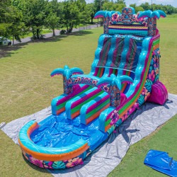 20 Foot Dual Lane Aloha Splash Water Slide